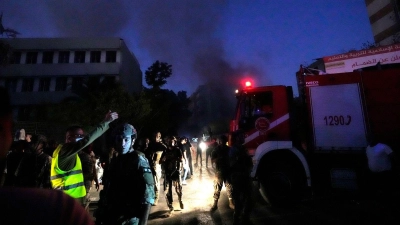  Libanesische Medien berichteten von rund zehn Angriffen in Beirut. (Foto: Hassan Ammar/AP/dpa)