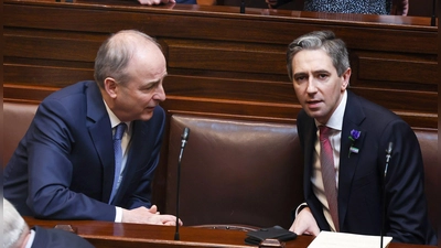 Die Parteien von Simon Harris und Micheál Martin wollen ihre Zusammenarbeit fortsetzen. (Archivbild) (Foto: ---/Maxwell Photography/Press Association/dpa)