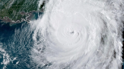 Hurrikan „Helene“ hatte vor der Westküste des US-Bundesstaates Florida an Stärke gewonnen. (Foto: Uncredited/National Oceanic and Atmospheric Administration/AP/dpa)