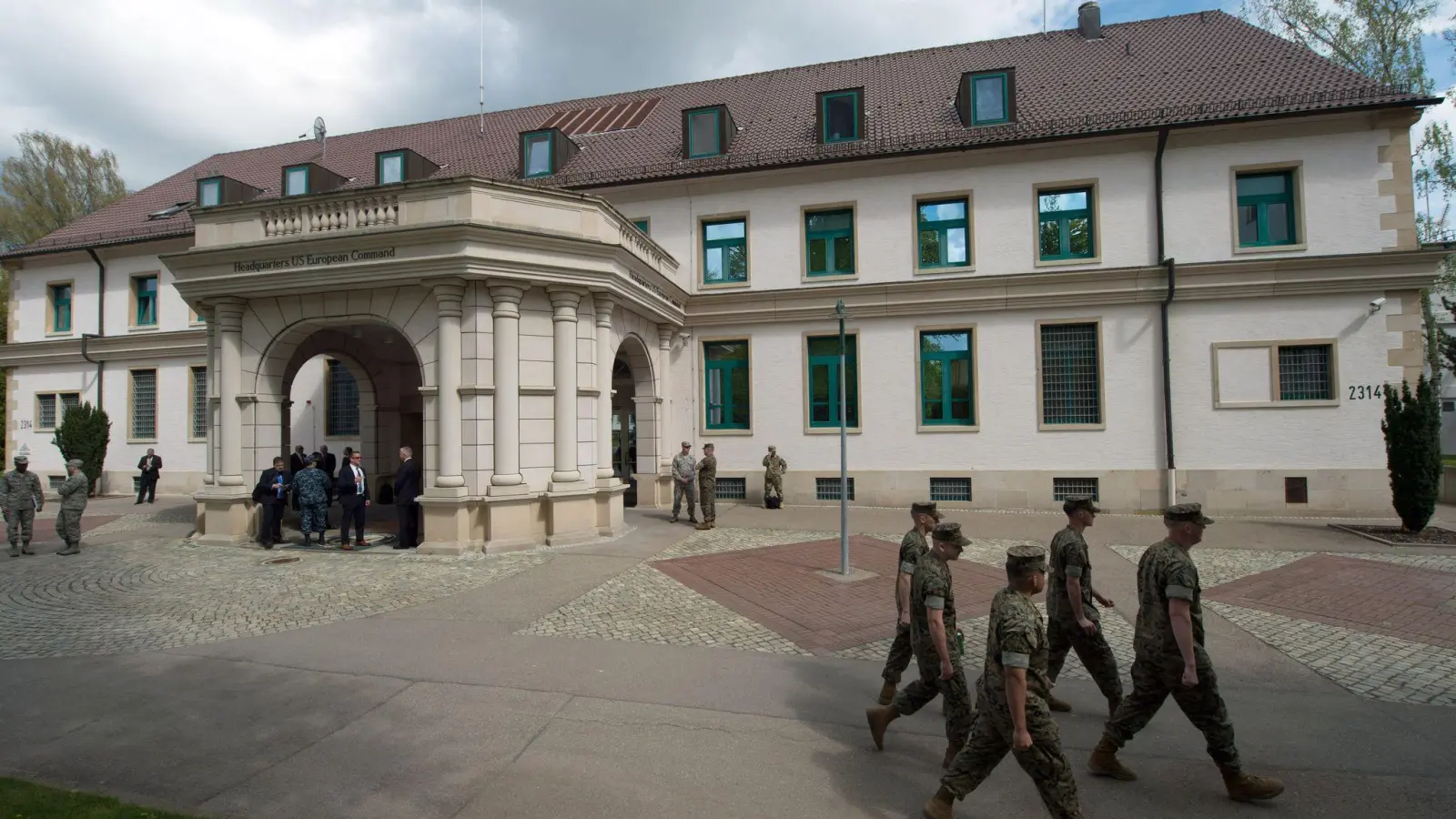 Eucom-Hauptquartier in Stuttgart: Erhöhte Sicherheitsstufe für US-Militär in Europa. (Foto: Marijan Murat/dpa)