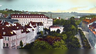 Anwohner der Promenade möchten der Straßenreinigungspflicht dort nicht mehr nachkommen und haben gemeinsam einen Antrag auf Befreiung gestellt. Diese historische Postkarte zeigt die dicht bewachsene Promenade mit Blick aufs Schloss. (Repro: Jim Albright/Sammlung Breitschwert)