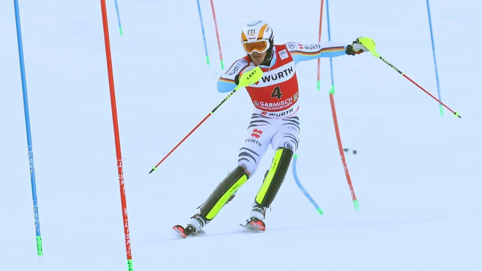 Fuhr im Slalom in Garmisch auf Platz drei: Linus Straßer. (Foto: Karl-Josef Hildenbrand/dpa)