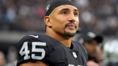 Der Stuttgarter Jakob Johnson spielt für die Las Vegas Raiders. (Foto: Rick Scuteri/FR157181 AP/dpa)