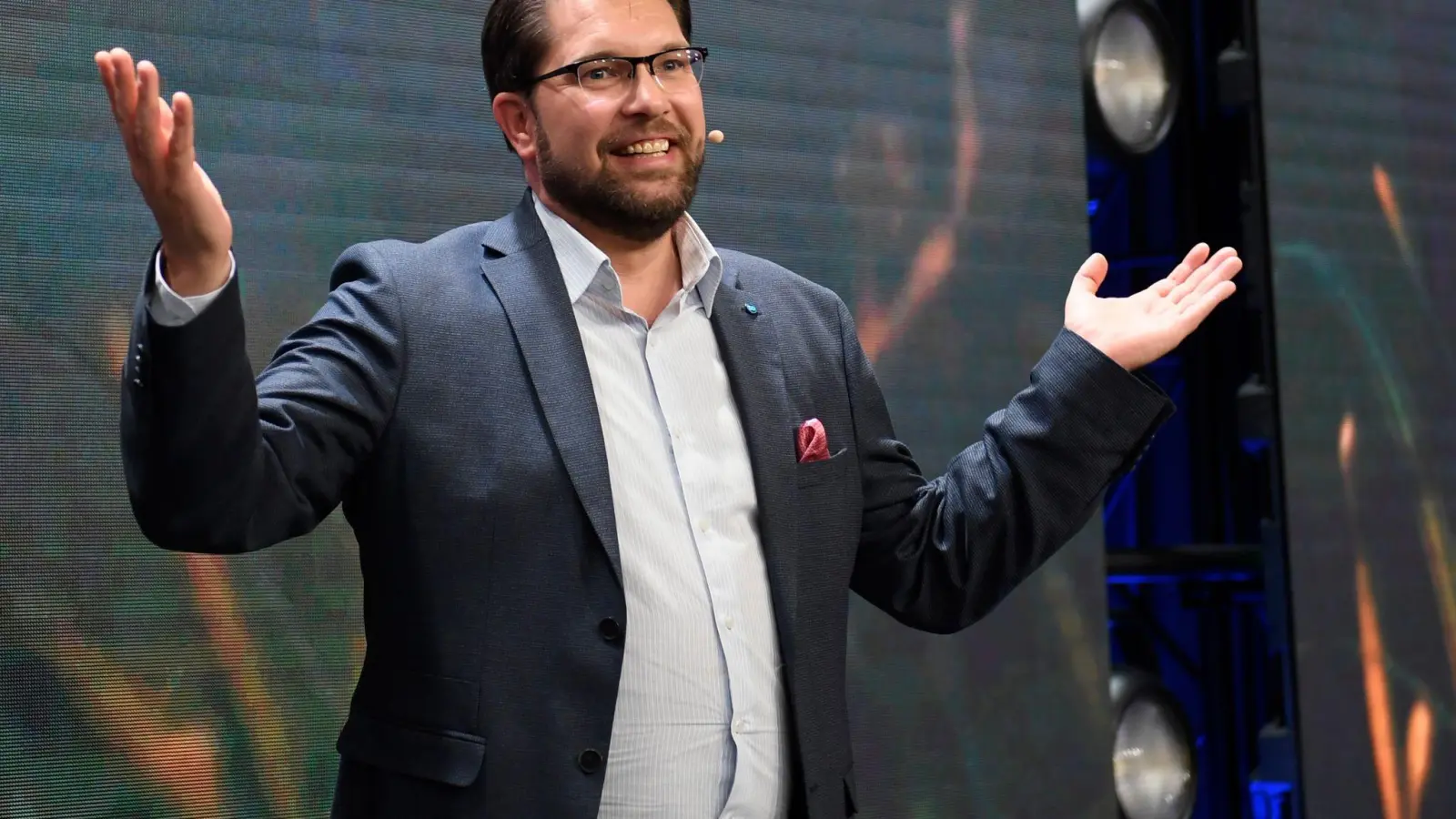 Jimmie Akesson ist Vorsitzender der rechtspopulistischen Schwedendemokraten. (Foto: Maja Suslin/TT News Agency via AP/dpa)