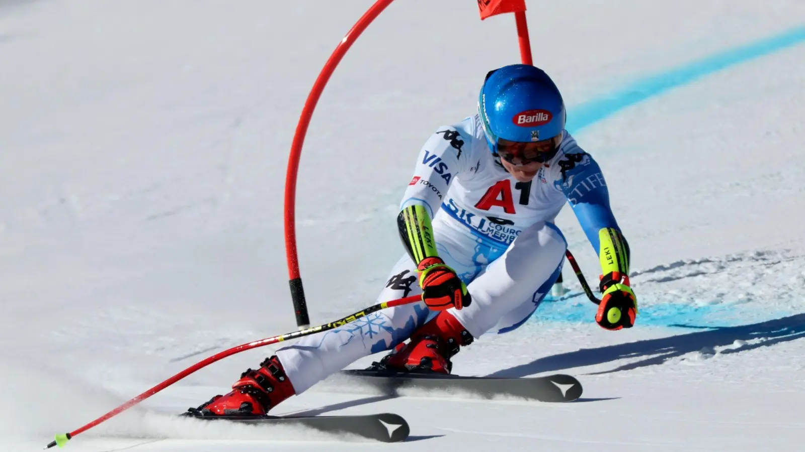 Die US-Amerikanerin Mikaela Shiffrin holte Silber im Super-G. (Foto: Alessandro Trovati/AP/dpa)