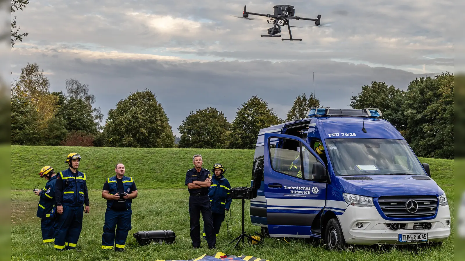 Drohnen mit Wärmebildkameras sind im Einsatz. (Foto: Günter Schmidt)