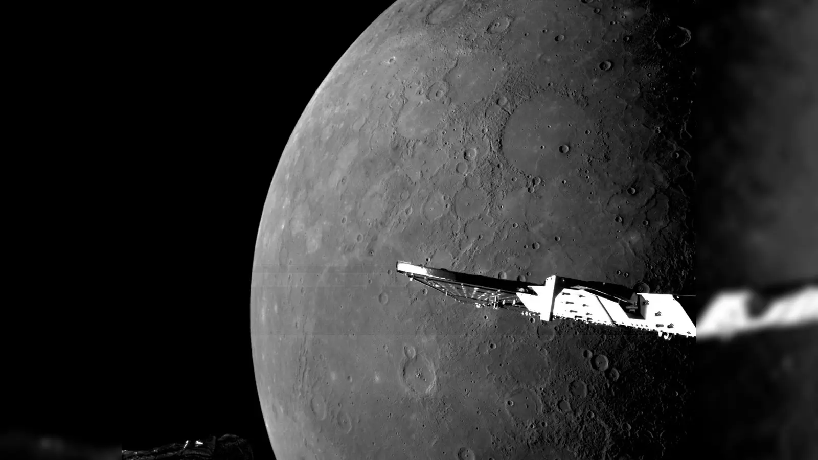 Die Sonde nährte sich dem Merkur auf 295 Kilometer. (Foto: ESA/BepiColombo/MTM/dpa)