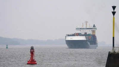 Ein Containerschiff auf dem Weg in den Hamburger Hafen. (Foto: Marcus Brandt/dpa)