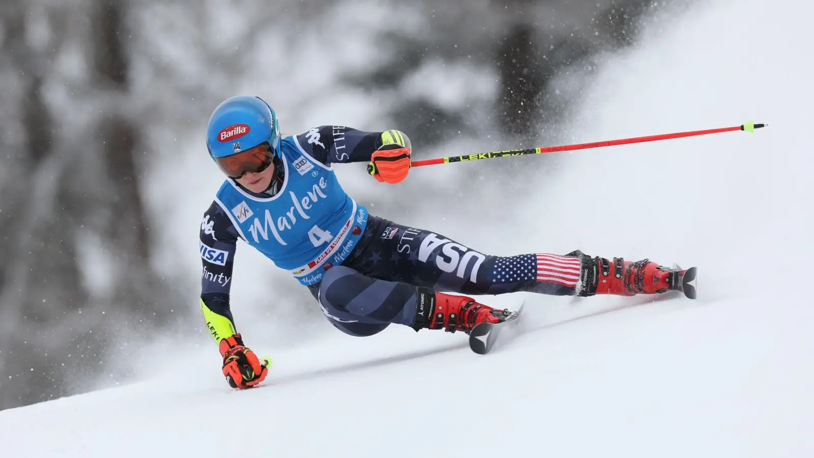 Fuhr zu einem historischen Sieg am Kronplatz: Mikaela Shiffrin. (Foto: Alessandro Trovati/AP/dpa)