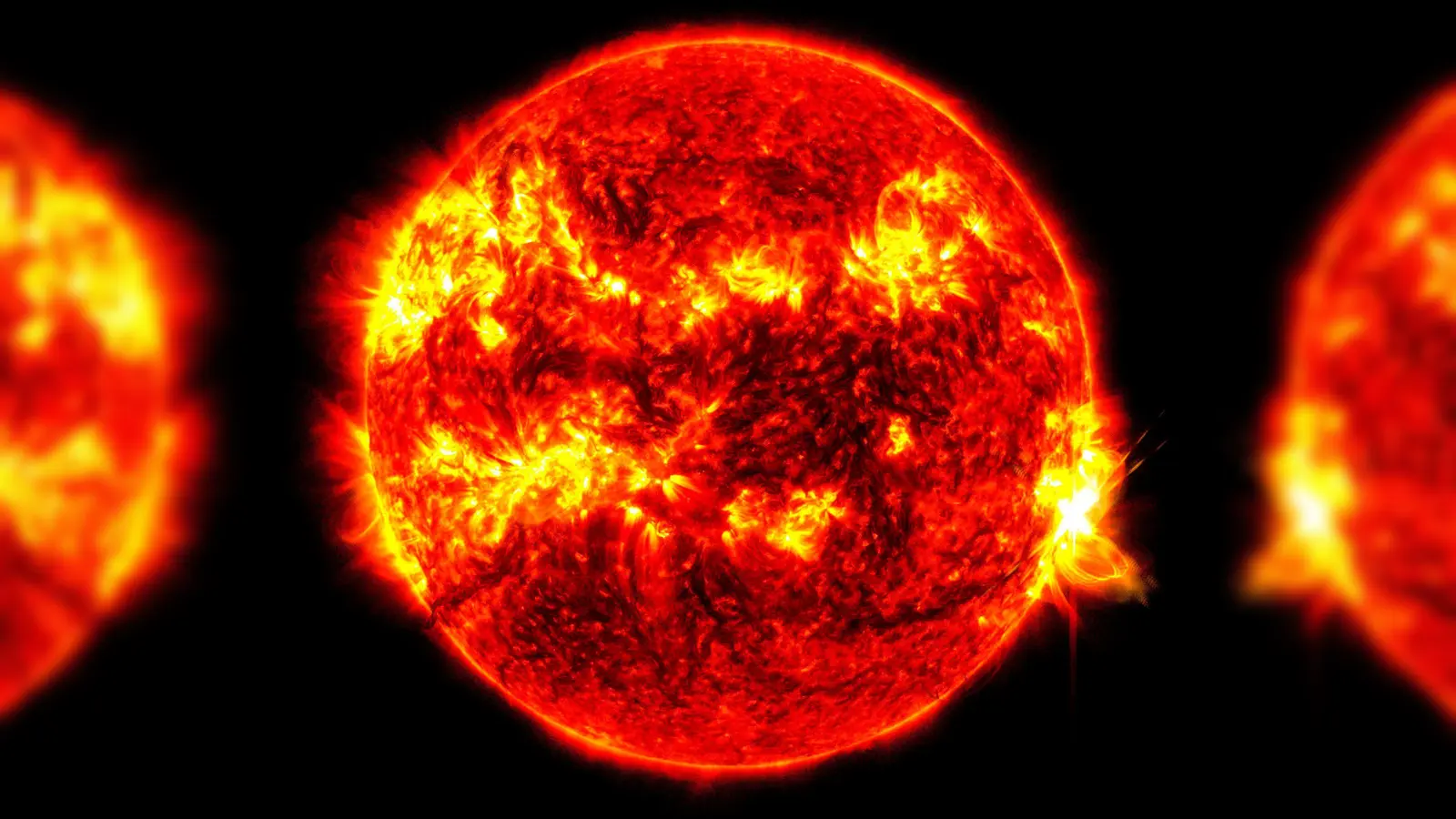 Innerhalb der Phase maximaler Sonnenaktivität sind die Chancen gut, weiter farbenfrohe Polarlichter über der Erde zu sehen. (Foto: Solar Dynamics Observatory/NASA via AP/dpa)